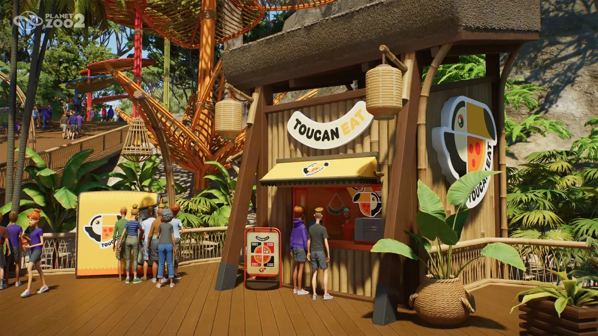 Toucan Eat shop and themed signs included in the Bonus Content Pack